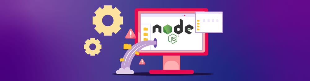 Abstract image showing leakage from a computer running Node.js