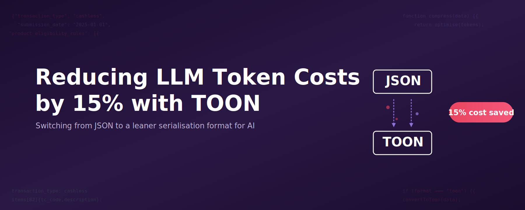 Reducing LLM Token Costs by 15% by Switching from JSON to TOON Format